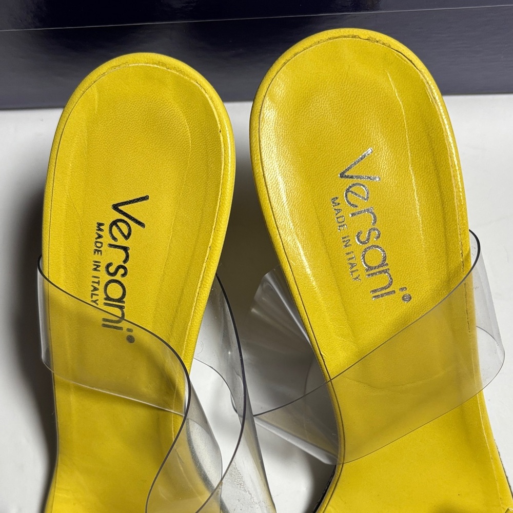 Versani Yellow Heels Sandals Women Size 8 1/2 - Picture 2 of 16